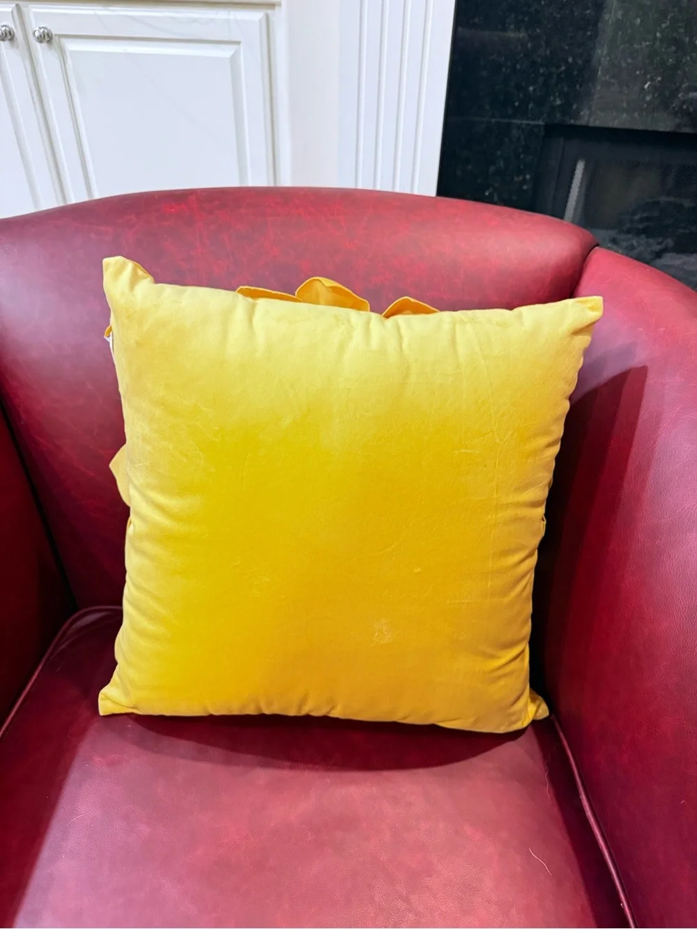Oasis Yellow Layered Petal Decorative Pillow